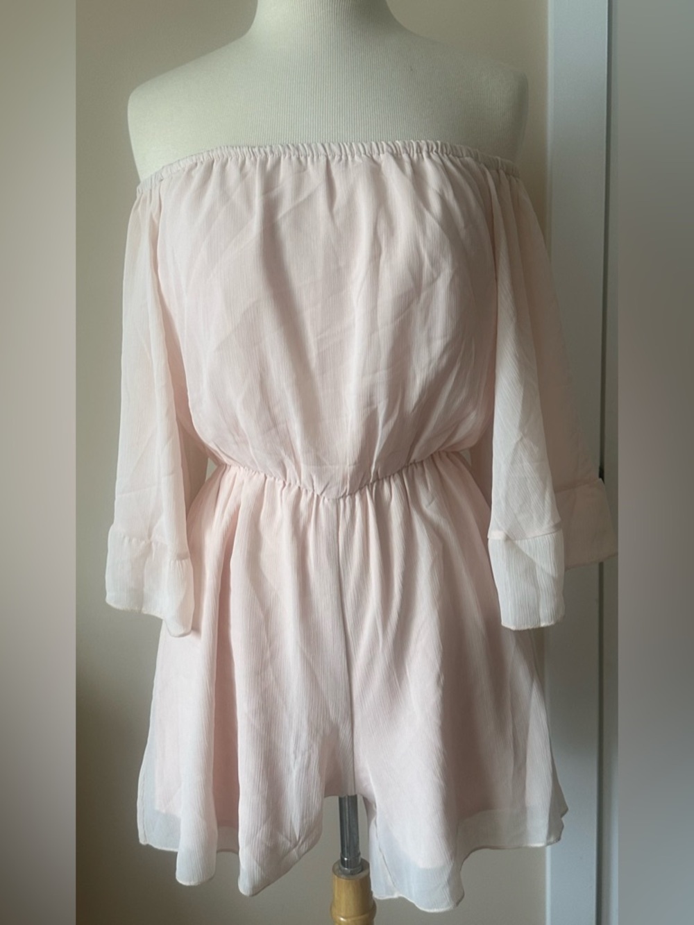 Off-Shoulder Blush Pink Romper